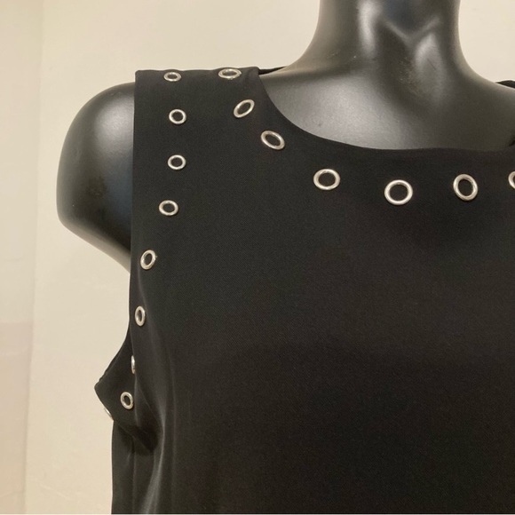 Calvin Klein Black Tank Top with Silver Tone Grommets - Picture 9 of 15